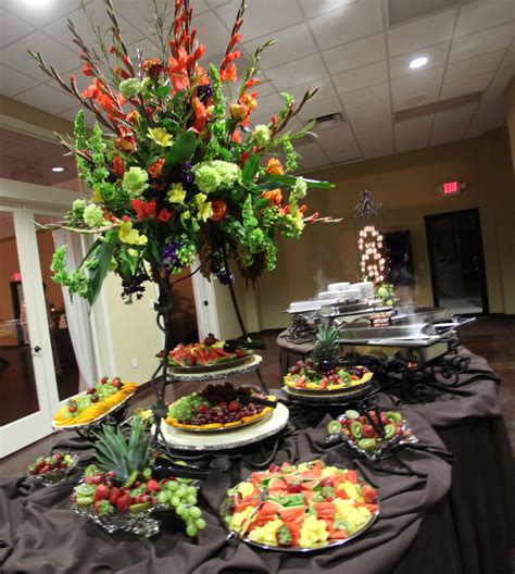 Food Buffet Centerpiece Events Rental And Floral Buffet Display