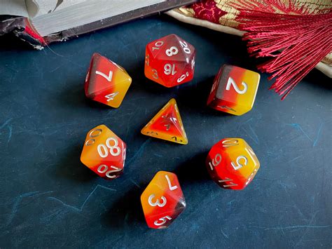 BLAZE dnd dice set for Dungeons and Dragons TTRPG, Polyhedral dice set