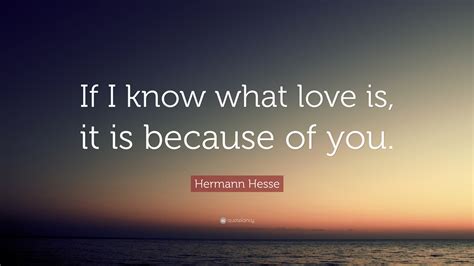 Hermann Hesse Quote If I Know What Love Is It Is
