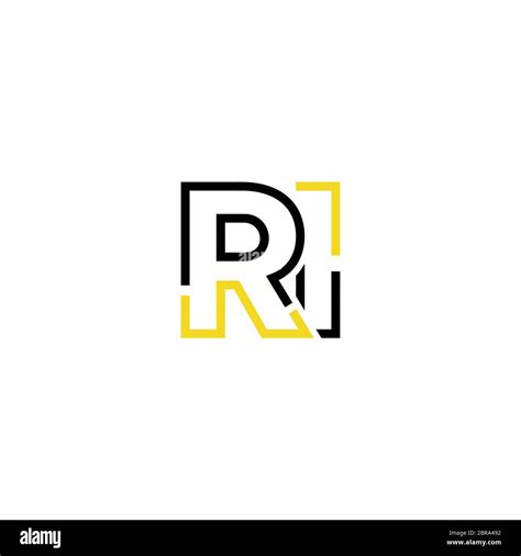 Elementos de plantilla de diseño de iconos de logotipo de carta RI