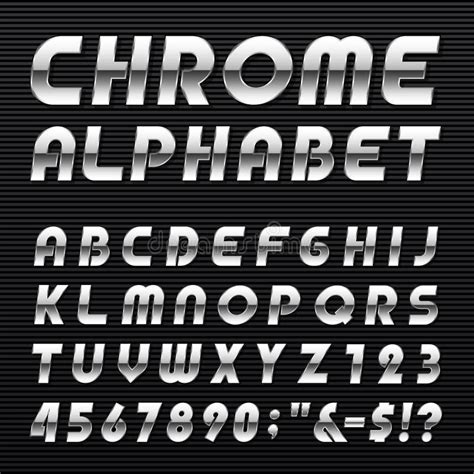 Chrome Alphabet Vector Font Иллюстрация вектора иллюстрации