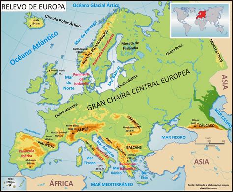 Geografia Mapas De Relevo Da Europa 9º Ano