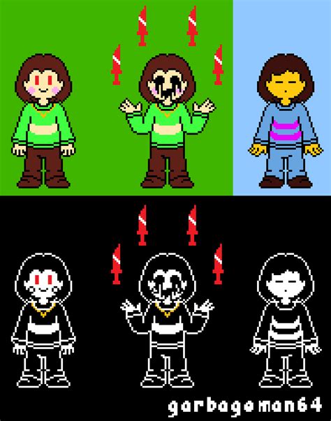 Chara Battle Sprite V2 And Frisk By G Norm Us On Newgrounds