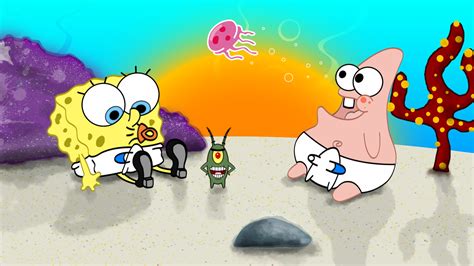 Spongebob Und Patrick Als Baby Spongebob Desktop Hintergrund