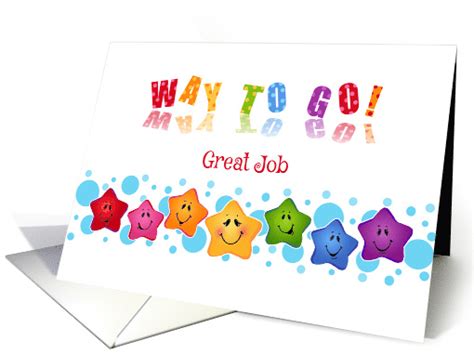 Business Employee Appreciation Great Job Smiling Stars Card 1511814