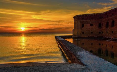 Sunset At Fort Jefferson Photograph By Gerald Deboer Fine Art America