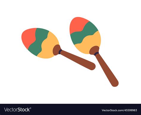 Maracas Latin Mexican Percussion Music Instrument Vector Image