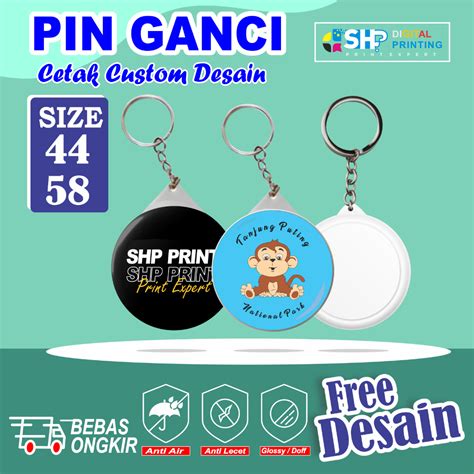 Jual Pin Gantungan Kunci Custom Souvenir Pin Ganci 44 And 58 Glossy