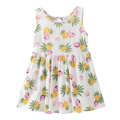Buy Summer Girls Dress Kids Sleeveless Backless Flower