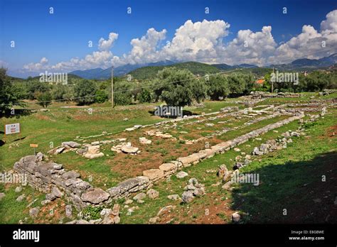 the ancient temple of apollo at the archaeological site of thermo aitoloakarnania greece stock