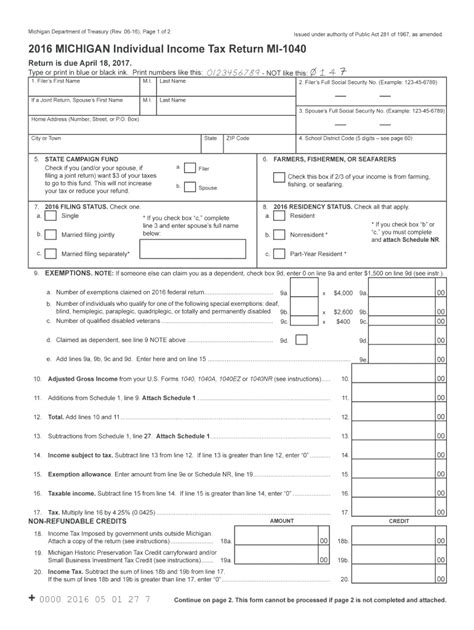 Mi 1040 Form Fill Out And Sign Printable Pdf Template Signnow