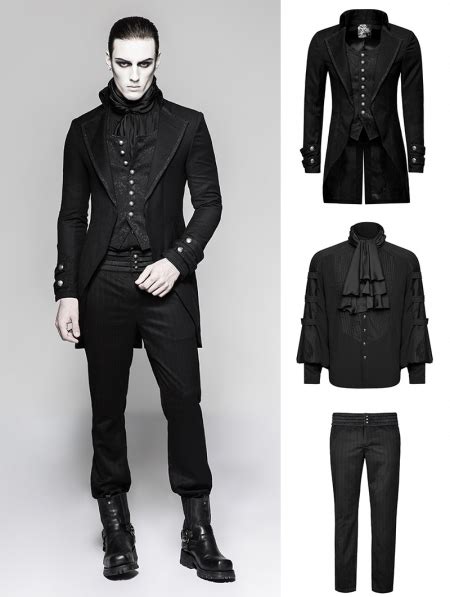 Black Gothic Gentleman Steampunk Suit For Men Uk