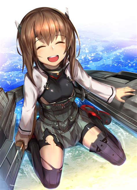 Brunette Open Mouth Kantai Collection Taihou Kancolle Thigh Highs