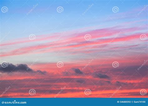 Beautiful Colorful Red And Blue Sunset Sky Stock Photo Image Of