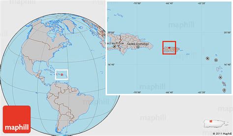 Gray Location Map Of Arecibo