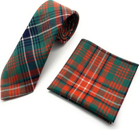 Highland Tweed Gents Pure Wool Wilson Ancient Tartan Tie And Matching