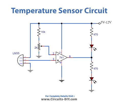 Simple Temperature Sensor Circuit Using Lm35 Ic