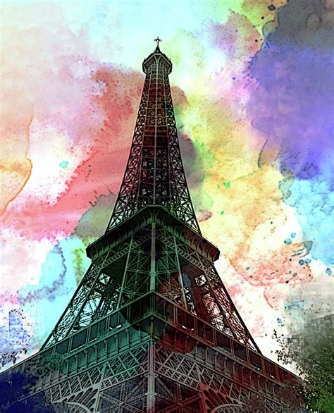 Eiffel Tower Colorful By Enki Art Eiffel Tower Skyline Art Eiffel