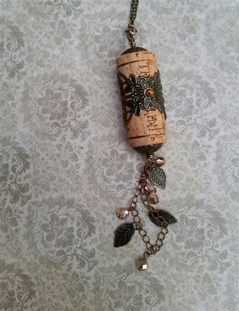 Wine Cork Necklace Winecork Jewelry Eco By Repurposedrelicstx