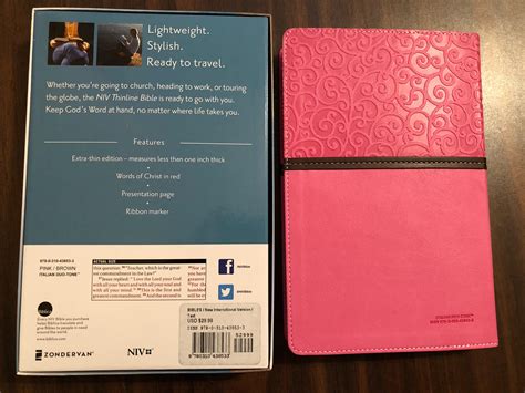 Personalized Niv Thinline Bible Pink Brown Duotone Custom