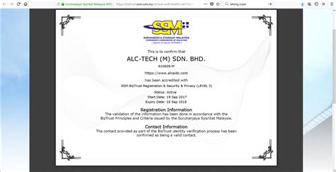 You can search for the company either with their registration number or by the company name. SSM BizTrust: Certification Of Ethical Practices For ...