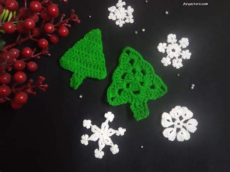 How To Crochet An Applique Christmas Tree Free Pattern