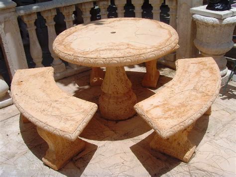 Concrete Cement Tables With 3 Benches 269 Picnic Tables Garden