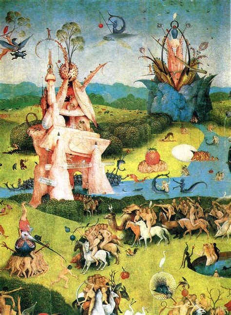 The garden of earthly delights is the modern title given to a triptych by the dutch painter hieronymus bosch during the northern renaissance. The Garden of Earthly Delights (detail), 1490 - 1500 ...