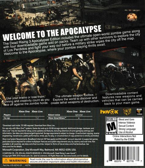 Dead Rising 3 Apocalypse Edition 2014 Box Cover Art Mobygames