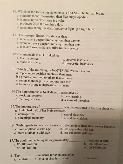 Solved: 10. Which Of The Following Statements Is FALSE? Th ...