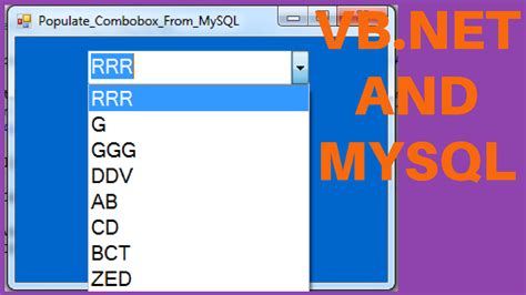 Vb Net Populate Combobox With Mysql Data Bahasa Pemrogaman