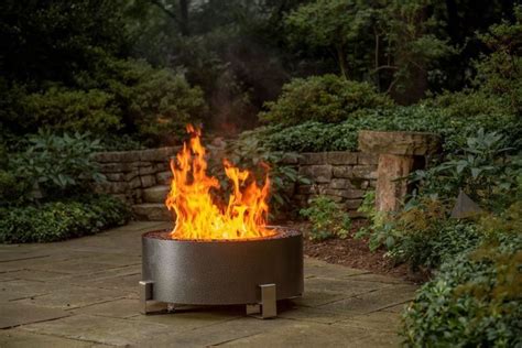 Luxeve Smokeless Fire Pit Bronze Vein Breeo Backyard Spaces Fire