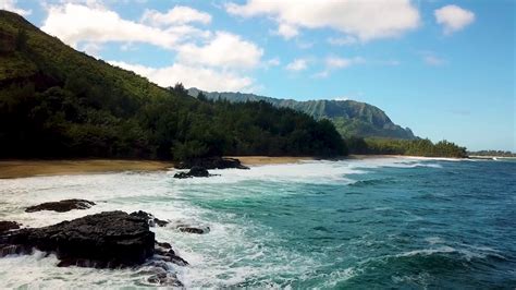 Drone View Of Lumahai Beach In Kauai Youtube