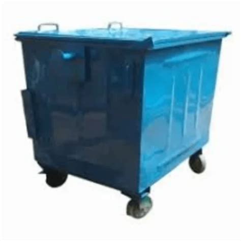 Plain Blue Mild Steel Industrial Wheeled Dustbin X Inch Capacity Kg At Rs In