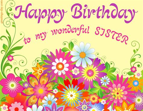 Printable Free Happy Birthday Sister Images
