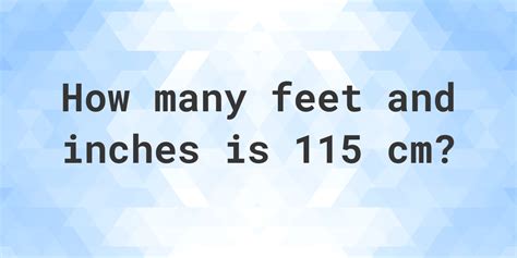 What Is 115 Cm In Feet And Inches Calculatio
