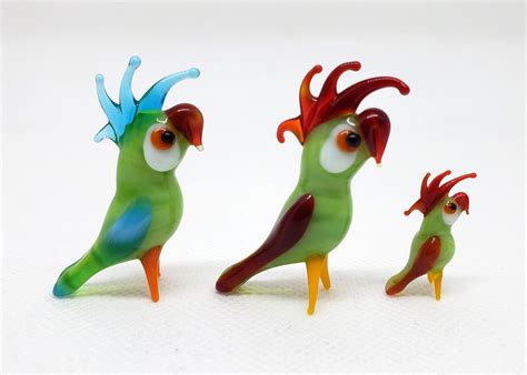 Super Mini Glass Figurines Set Of 3 Pcs Glass Miniature Etsy