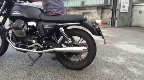 Has one small stone chip to the paint and one scratch to moto guzzi sticker, see photos. Moto Guzzi V7 - Mistral Exhausts - YouTube
