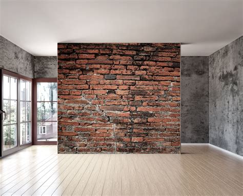 Distressed Brick Wall Mural 1wall Giant White Brick Effect Wall Mural
