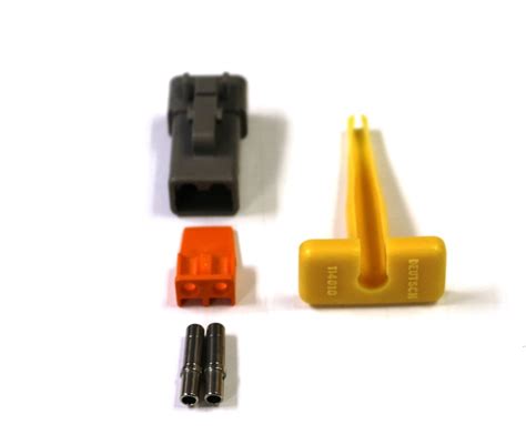 Deutsch Dtp 2 Pin Female Connector Kit 12 Ga Solid Contacts Ebay