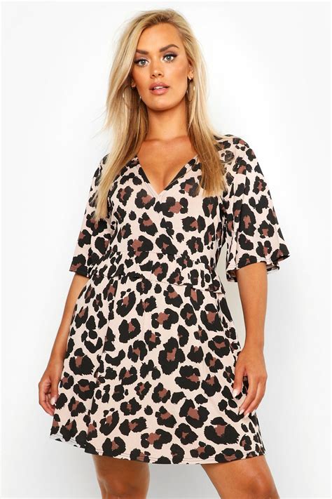 Plus Leopard Ruffle Smock Dress Boohoo Bodycon Fashion Smock Dress