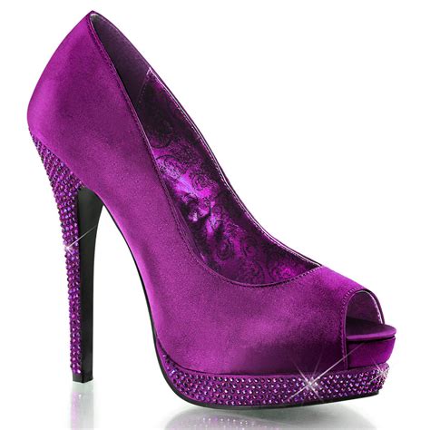 Summitfashions Womens Rich Purple Satin Pumps Shoes With Purple