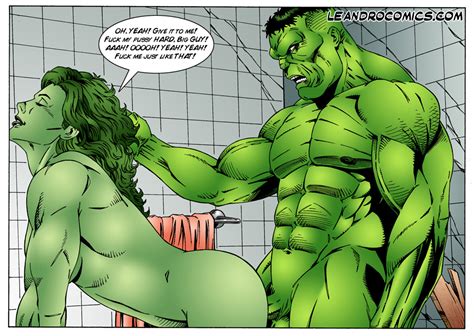 Rule 34 Comic Green Skin Hulk Hulk Series Incest Jennifer Walters Leandro Comics Marvel She