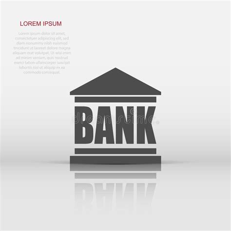 Vector Bank Building Icon In Flat Style Bank Sign Illustration