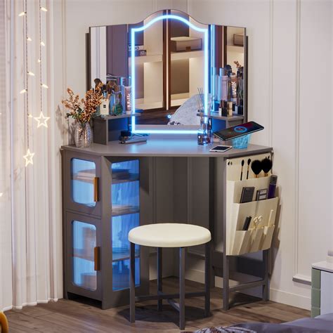 Lvsomt Makeup Vanity Desk With 3 Lighting Options Dressing Table With