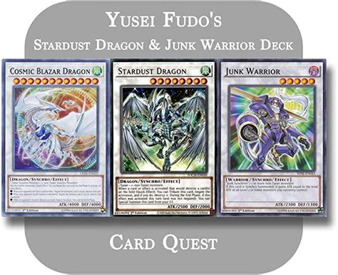 Yu Gi Oh 5ds Yusei Fudos Complete Stardust Dragon And Junk Warrior