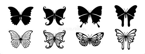 Ensemble De Silhouettes De Papillons Silhouettes Papillons