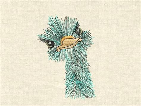 Machine Embroidery Designs Ostrich Birds Etsy