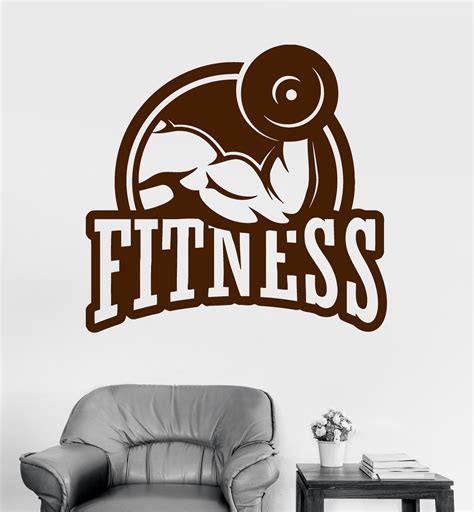Vinyl Wall Decal Muscle Gym Fitness Iron Sport Motivation Stickers