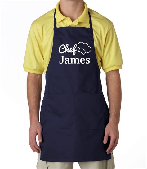 Personalized Apron For Men Mens Apron With Pockets Custom Etsy